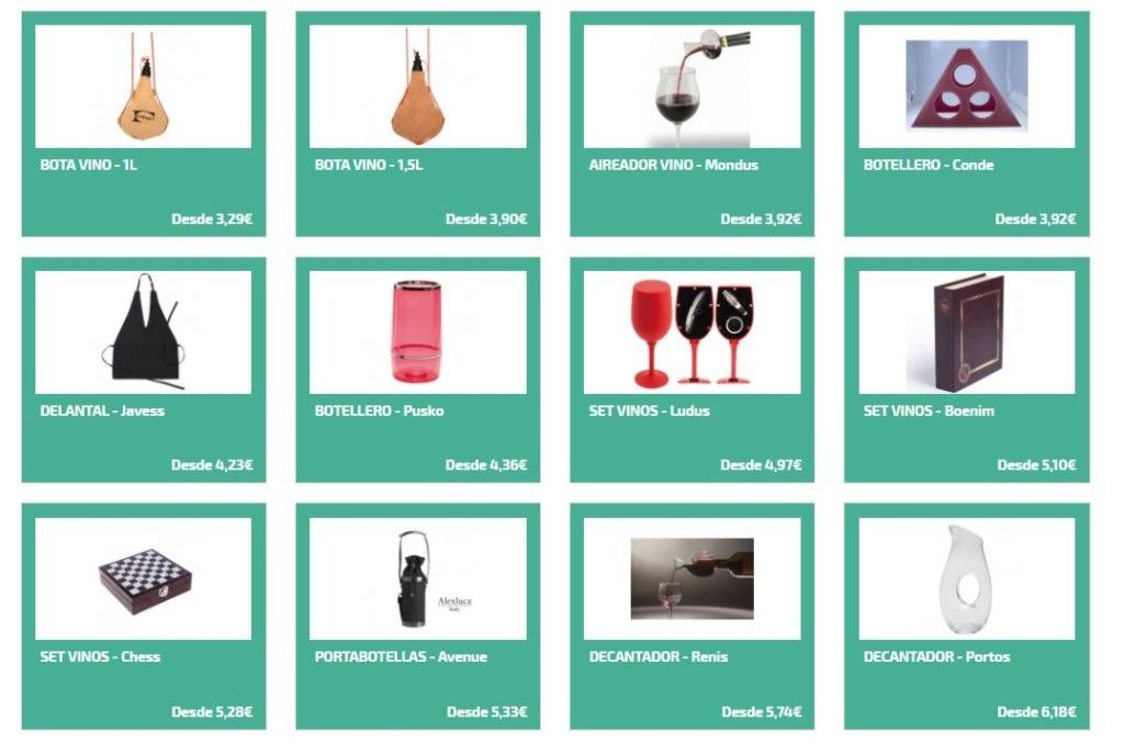 Artículos publicitarios para el vino