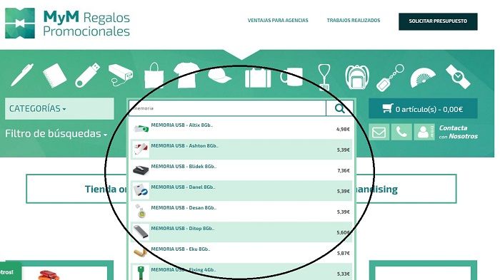 Buscador tienda online
