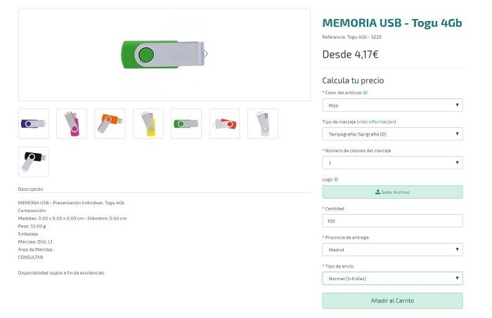 Memorias USB personalizadas togu