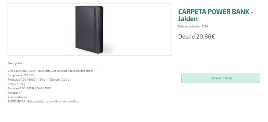 Carpetas personalizadas con power bank
