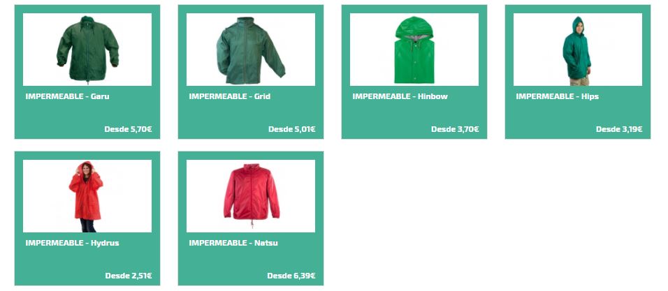 Impermeables personalizados para regalos promocionales