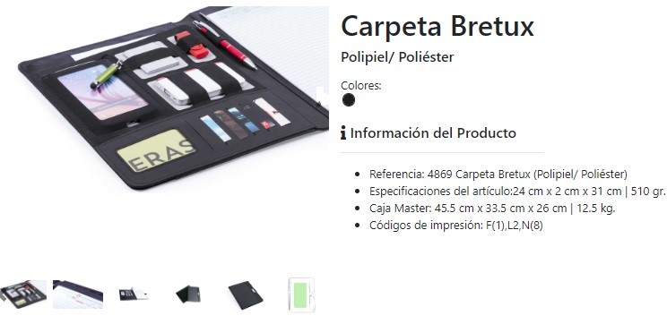 Carpetas personalizadas de lujo modelo Bretux