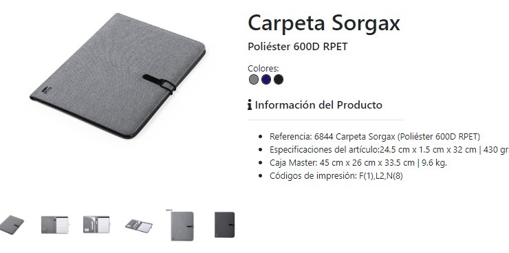 Carpetas personalizadas de lujo modelo Sorgax