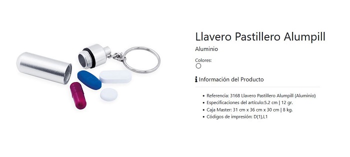 Llavero pastillero