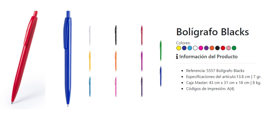 Bolígrafo personalizado barato Blacks
