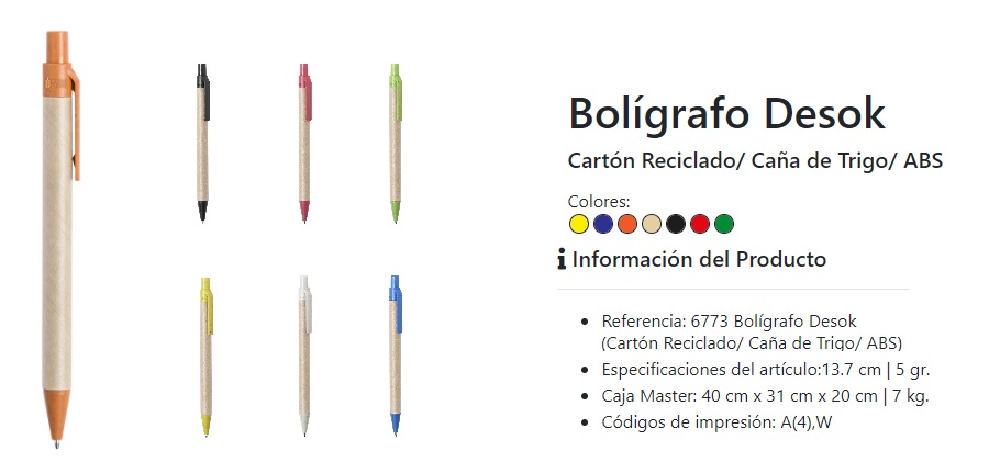 Bolígrafo personalizado barato Desok