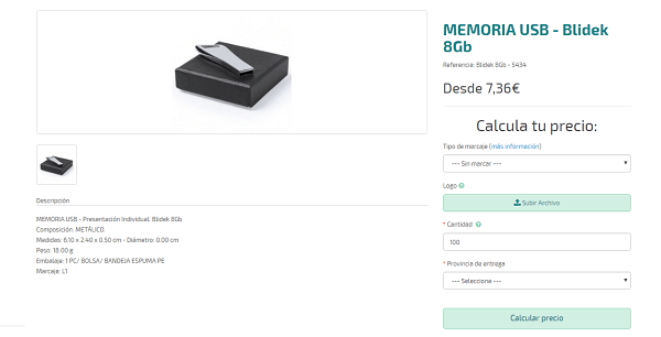 Pendrives personalizados premium modelo Blidek
