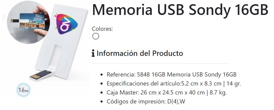 Memoria USB personalizado Sondy