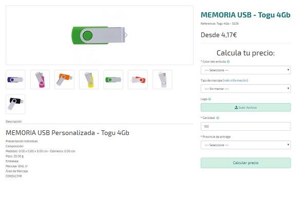 USB personalizado modelo Togu