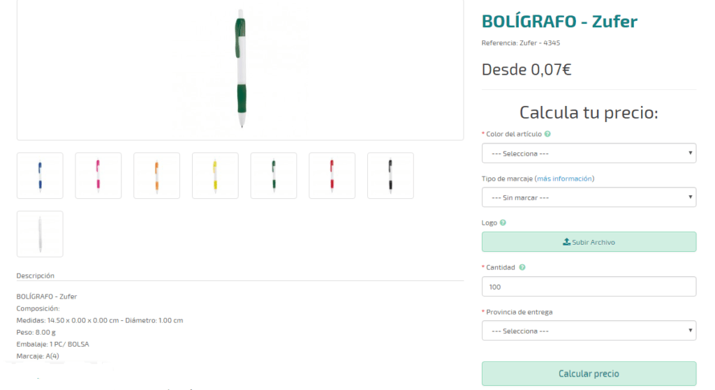 Boligrafos personalizados baratos modelo Zufer