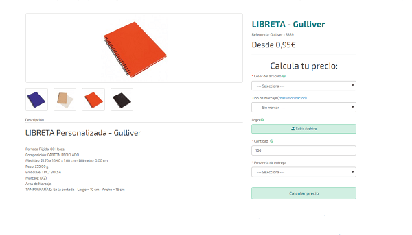 Libretas personalizadas baratas modelo Gulliver
