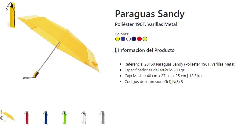 Paraguas personalizados baratos modelo Sandy