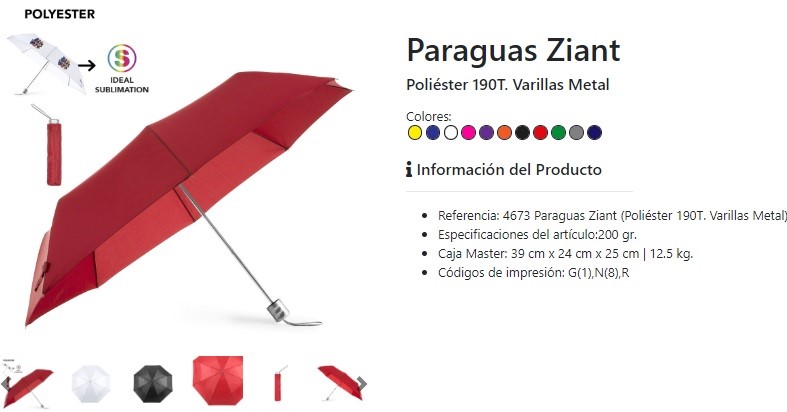 Paraguas baratos personalizados modelo Ziant