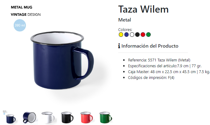 Tazas de acero inoxidable Wilem