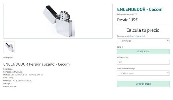 encendedores personalizados de lujo