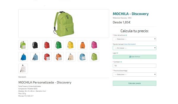 Mochilas personalizadas baratas modelo Discovery