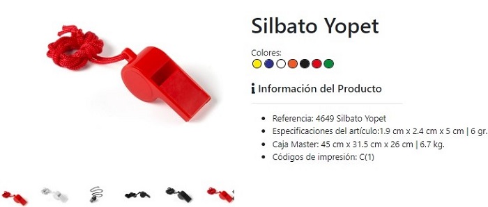 Silbatos personalizados