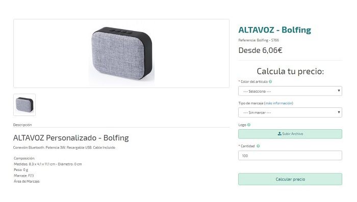 altavoces personalizados en poliéster