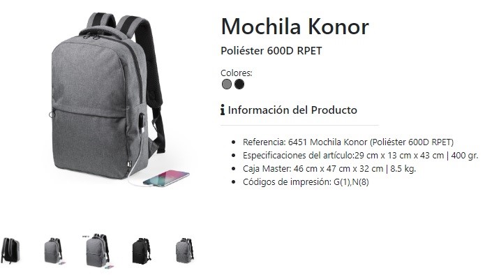 Mochila tecnológica Konor