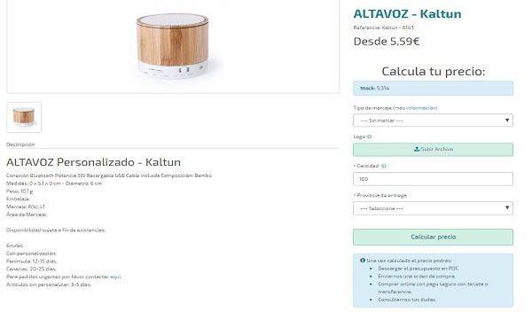 Altavoces promocionales