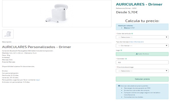 Auriculares publicitarios