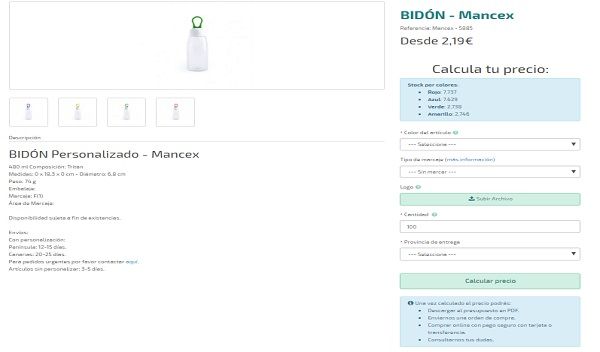Bidones personalizados