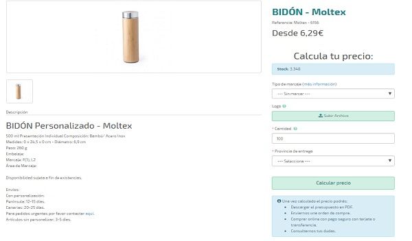 Bidones promocionales