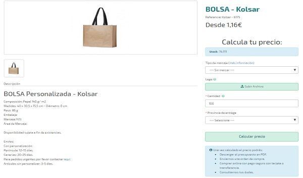 Bolsas para regalos publicitarios