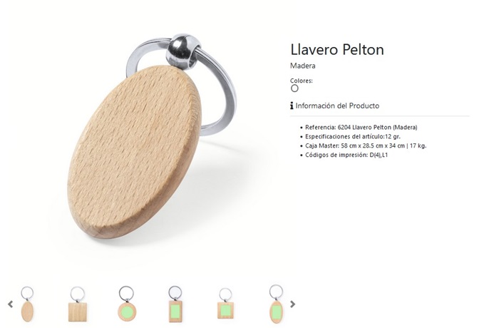 Llavero personalizado modelo Pelton