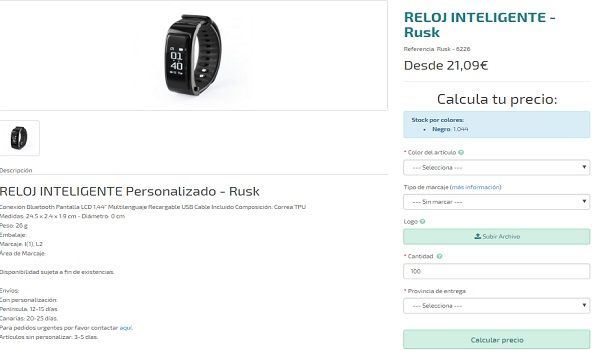 Relojes personaliados modelo Rusk
