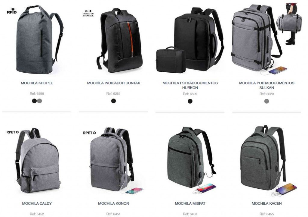 mochilas personalizadas en el catalogo de 2020