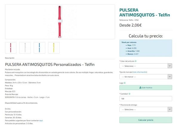 Pulseras antimosquitos personalizadas