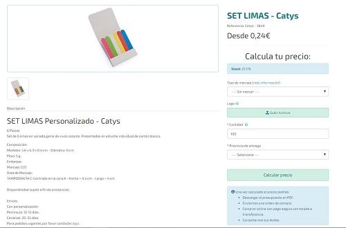 Set de limas personalizadas modelo Catys
