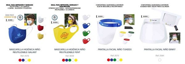 Mascarillas para niños personalizadas
