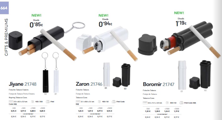 Tobacco cases on key rings