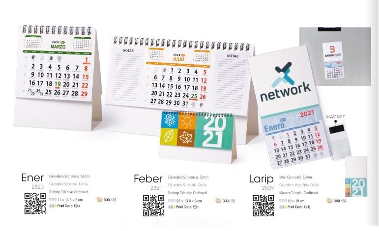 Calendarios personalizados 2021