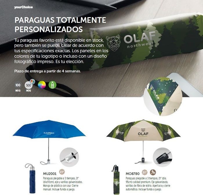 Paraguas personalizados para regalos de empresa