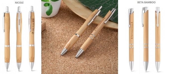 Bolígrafos personalizados en bambú