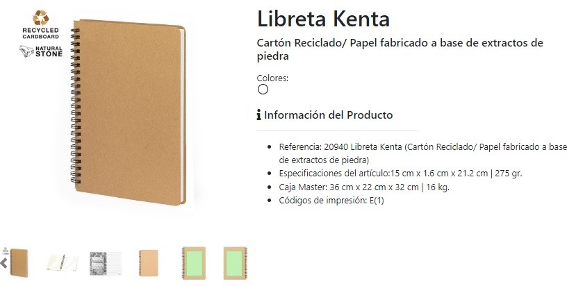 Novedades regalos eco Libreta Kenta