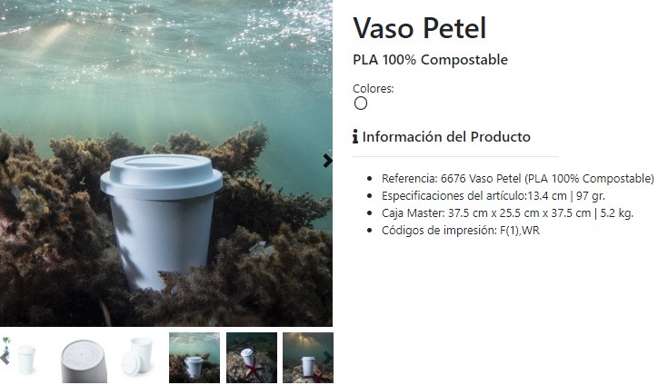 Vaso reciclable Petel