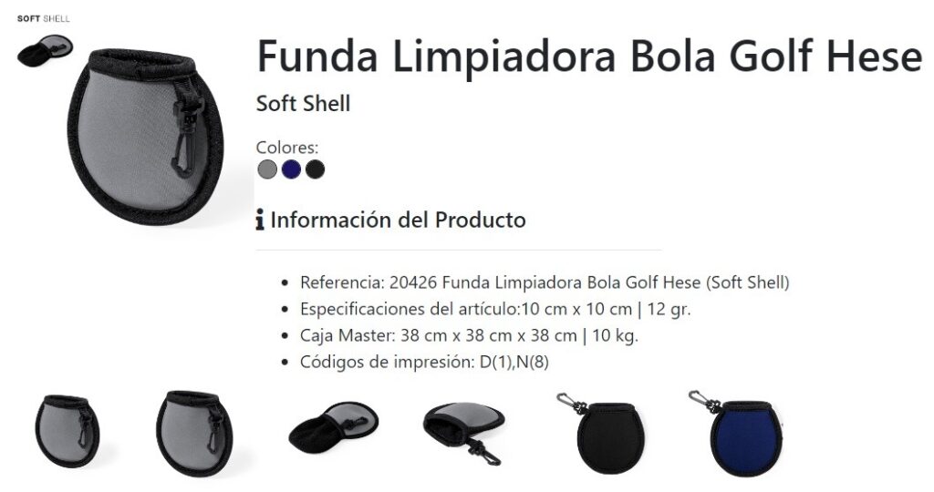 Funda limpiadora de pelotas de golf