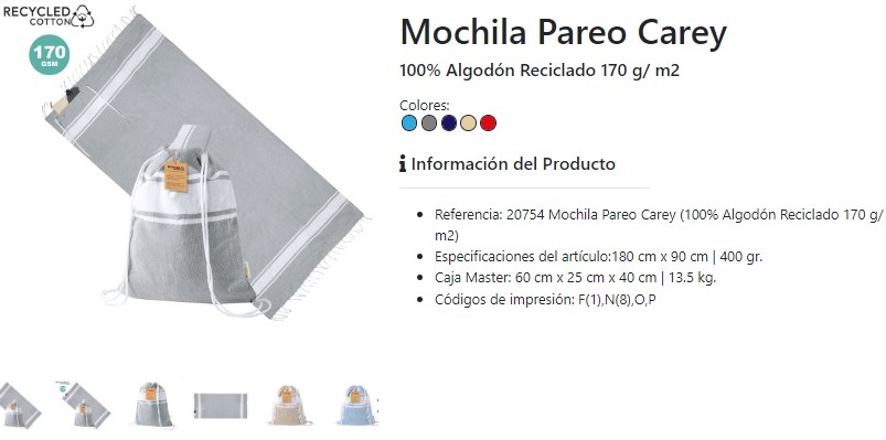 Novedad del catálogo 2024 Mochila Personalizada Pareo Carey