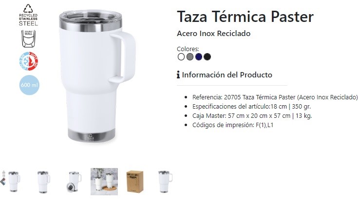 Catálogo 2024 Taza térmica personalizada Paster