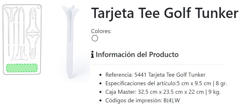 Tarjeta Tee Golf