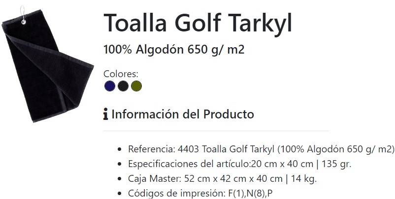Toalla de golf personalizada