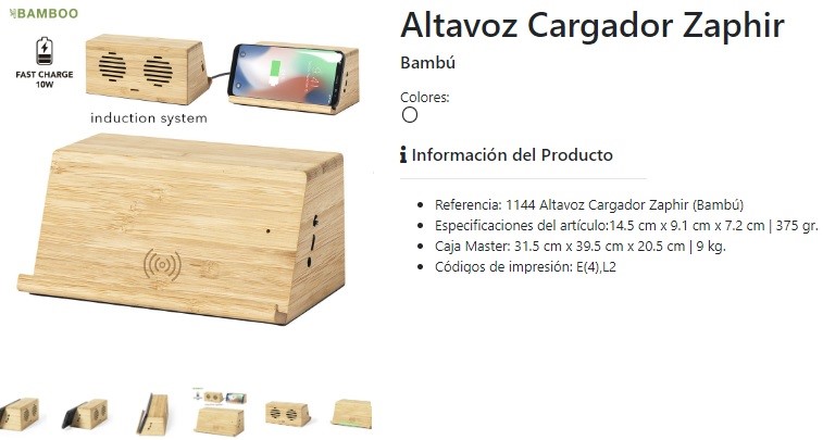 Altavoz cargador Zaphir