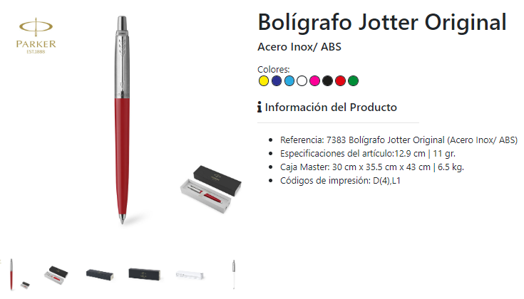 Bolígrafos de calidad personalizados modelo Jotter