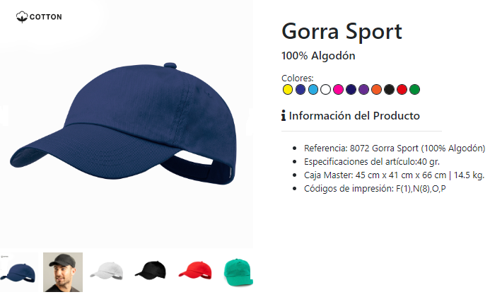 Gorras de algodón personalizadas SPORT