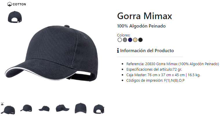 Gorra mimax