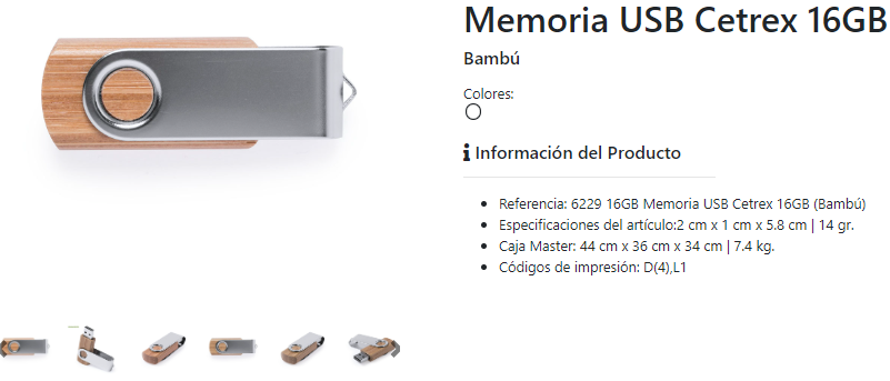 USB de materiales reciclados Cetrex